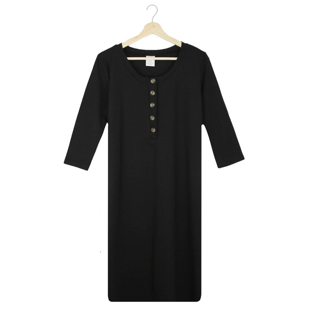 Lou Lou & Company Black Button-Front Dress